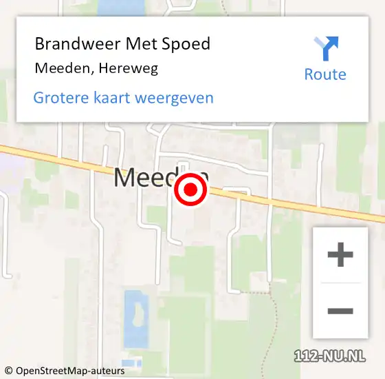 Locatie op kaart van de 112 melding: Brandweer Met Spoed Naar Meeden, Hereweg op 27 mei 2018 03:08