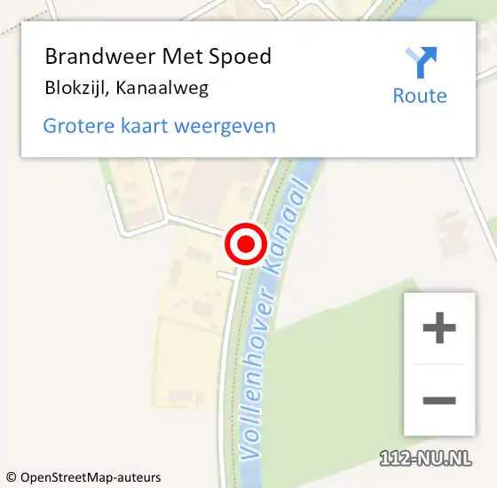 Locatie op kaart van de 112 melding: Brandweer Met Spoed Naar Blokzijl, Kanaalweg op 27 mei 2018 04:12
