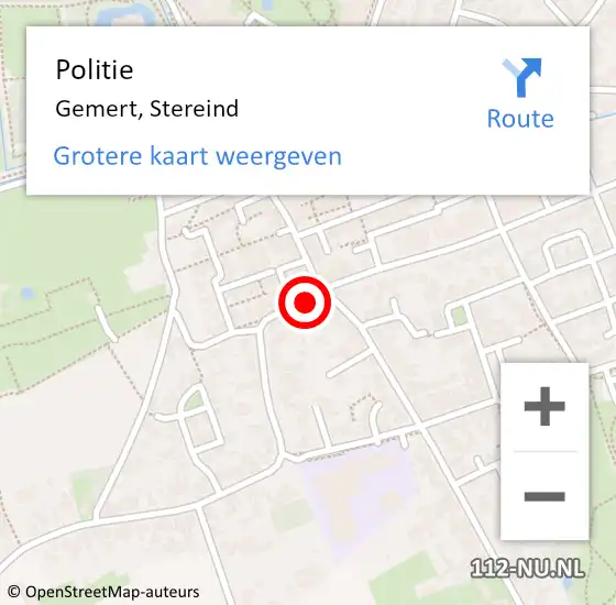 Locatie op kaart van de 112 melding: Politie Gemert, Stereind op 27 mei 2018 06:36