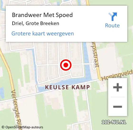 Locatie op kaart van de 112 melding: Brandweer Met Spoed Naar Driel, Grote Breeken op 27 mei 2018 09:24