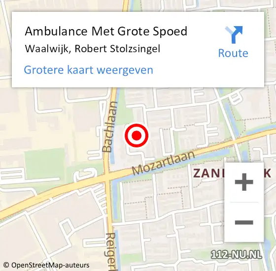 Locatie op kaart van de 112 melding: Ambulance Met Grote Spoed Naar Waalwijk, Robert Stolzsingel op 27 mei 2018 09:43