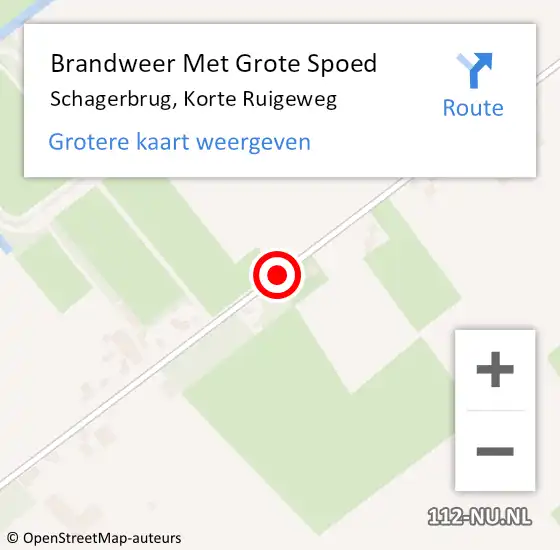 Locatie op kaart van de 112 melding: Brandweer Met Grote Spoed Naar Schagerbrug, Korte Ruigeweg op 27 mei 2018 09:49