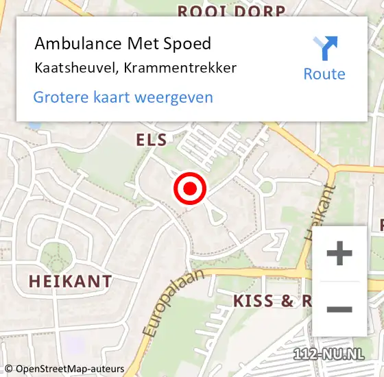 Locatie op kaart van de 112 melding: Ambulance Met Spoed Naar Kaatsheuvel, Krammentrekker op 27 mei 2018 10:27