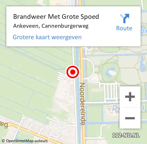 Locatie op kaart van de 112 melding: Brandweer Met Grote Spoed Naar Ankeveen, Cannenburgerweg op 27 mei 2018 10:39