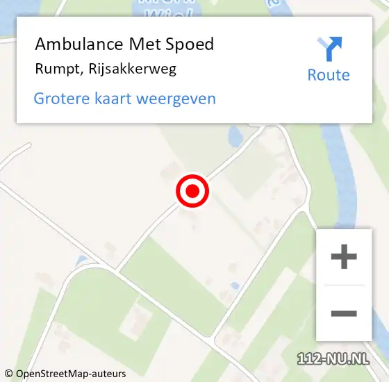 Locatie op kaart van de 112 melding: Ambulance Met Spoed Naar Rumpt, Rijsakkerweg op 27 mei 2018 10:45