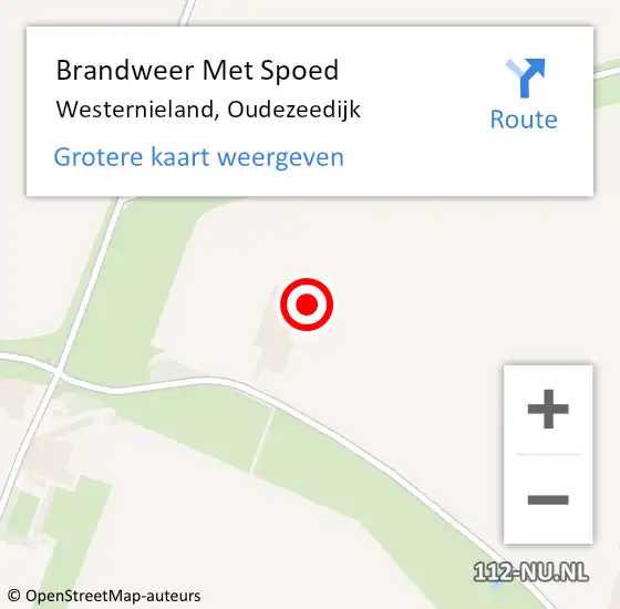 Locatie op kaart van de 112 melding: Brandweer Met Spoed Naar Westernieland, Oudezeedijk op 27 mei 2018 10:54