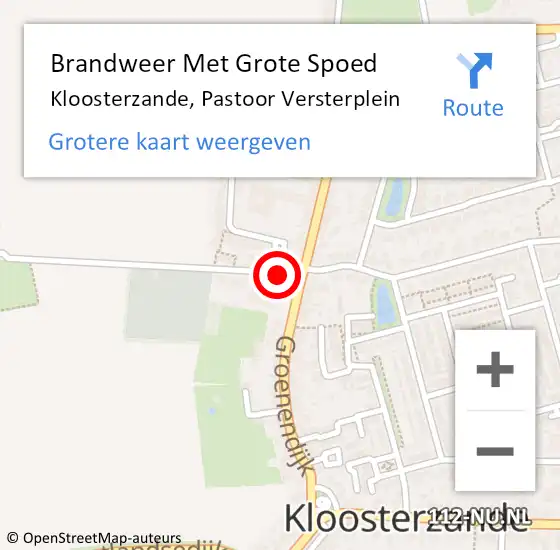 Locatie op kaart van de 112 melding: Brandweer Met Grote Spoed Naar Kloosterzande, Pastoor Versterplein op 27 mei 2018 11:37