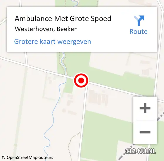 Locatie op kaart van de 112 melding: Ambulance Met Grote Spoed Naar Westerhoven, Beeken op 27 mei 2018 11:55