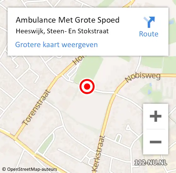 Locatie op kaart van de 112 melding: Ambulance Met Grote Spoed Naar Heeswijk, Steen- En Stokstraat op 27 mei 2018 12:16