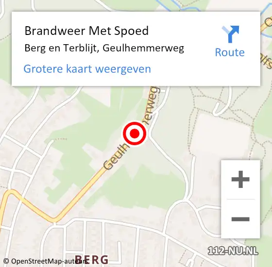Locatie op kaart van de 112 melding: Brandweer Met Spoed Naar Berg en Terblijt, Geulhemmerweg op 27 mei 2018 13:28