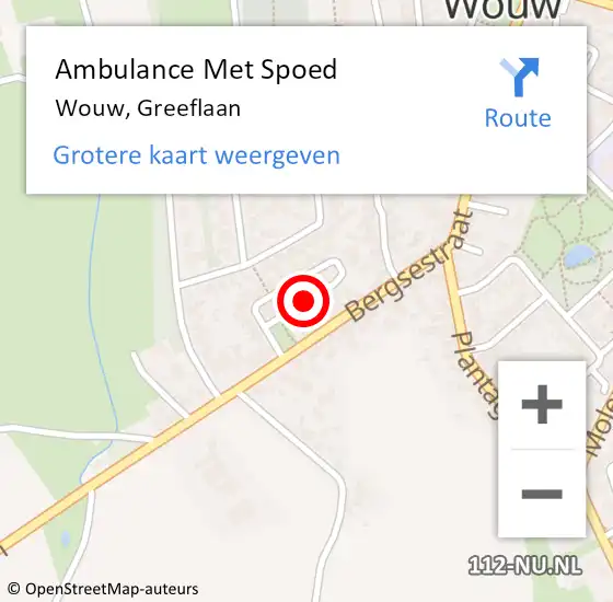 Locatie op kaart van de 112 melding: Ambulance Met Spoed Naar Wouw, Greeflaan op 27 mei 2018 13:34