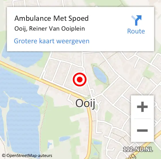 Locatie op kaart van de 112 melding: Ambulance Met Spoed Naar Ooij, Reiner van Ooiplein op 27 mei 2018 14:04