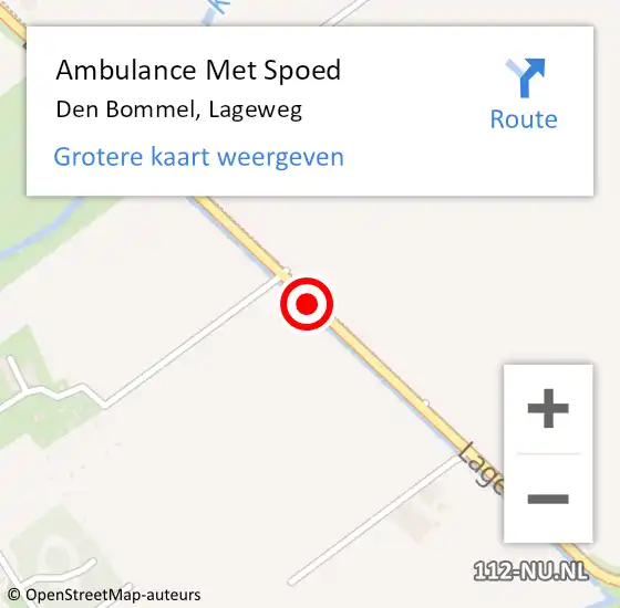 Locatie op kaart van de 112 melding: Ambulance Met Spoed Naar Den Bommel, Lageweg op 27 mei 2018 14:12