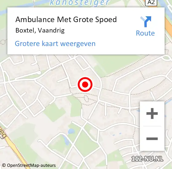 Locatie op kaart van de 112 melding: Ambulance Met Grote Spoed Naar Boxtel, Vaandrig op 27 mei 2018 15:10