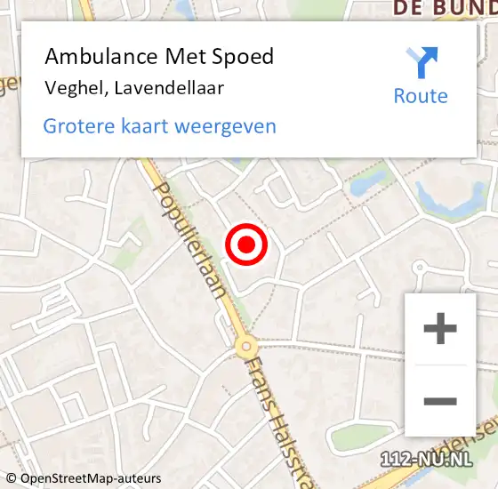 Locatie op kaart van de 112 melding: Ambulance Met Spoed Naar Veghel, Lavendellaar op 27 mei 2018 15:53