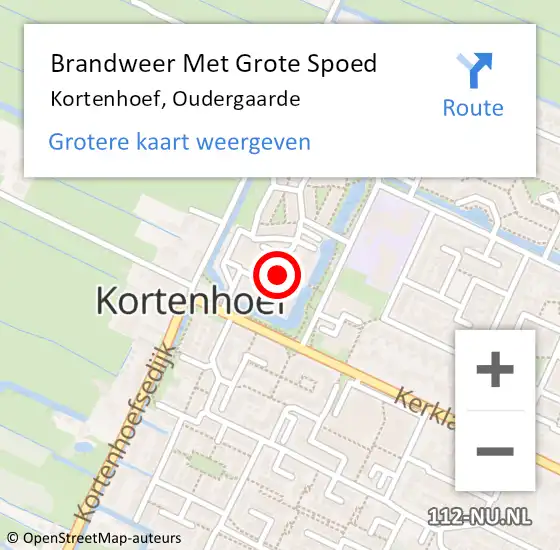 Locatie op kaart van de 112 melding: Brandweer Met Grote Spoed Naar Kortenhoef, Oudergaarde op 27 mei 2018 16:27