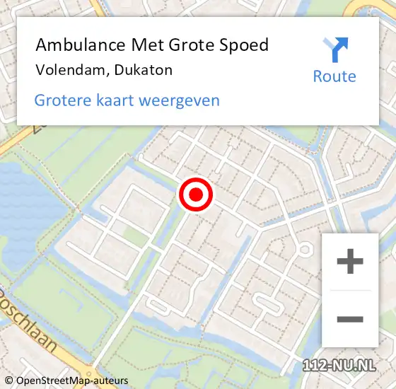 Locatie op kaart van de 112 melding: Ambulance Met Grote Spoed Naar Volendam, Dukaton op 27 mei 2018 17:01