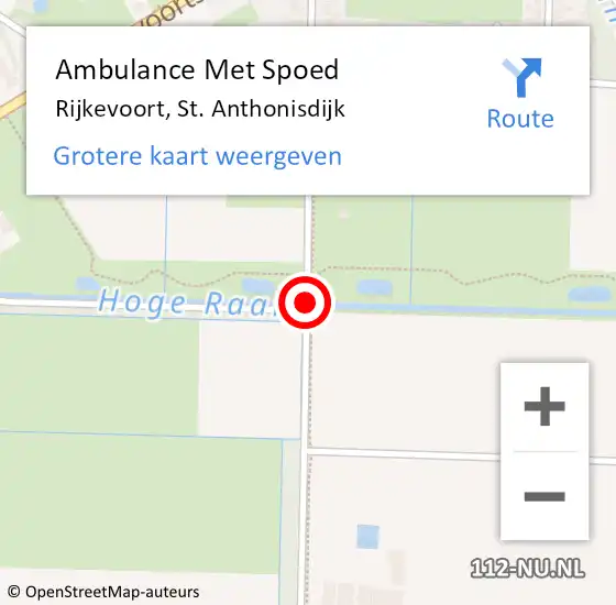 Locatie op kaart van de 112 melding: Ambulance Met Spoed Naar Rijkevoort, St. Anthonisdijk op 27 mei 2018 17:53