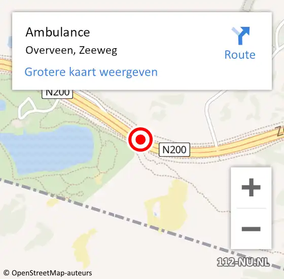 Locatie op kaart van de 112 melding: Ambulance Overveen, Zeeweg op 27 mei 2018 17:59