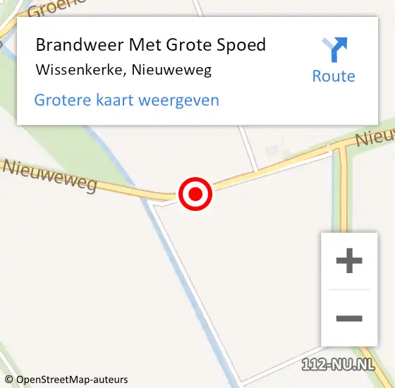 Locatie op kaart van de 112 melding: Brandweer Met Grote Spoed Naar Wissenkerke, Nieuweweg op 27 mei 2018 18:02