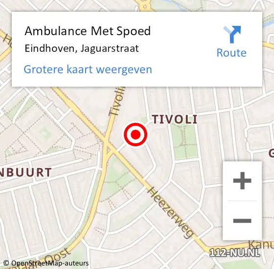 Locatie op kaart van de 112 melding: Ambulance Met Spoed Naar Eindhoven, Jaguarstraat op 27 mei 2018 18:19