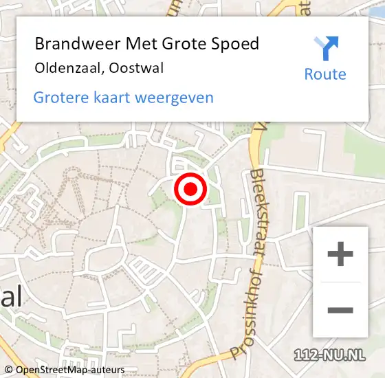 Locatie op kaart van de 112 melding: Brandweer Met Grote Spoed Naar Oldenzaal, Oostwal op 27 mei 2018 18:25