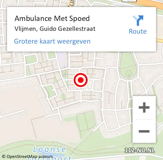 Locatie op kaart van de 112 melding: Ambulance Met Spoed Naar Vlijmen, Guido Gezellestraat op 27 mei 2018 20:05