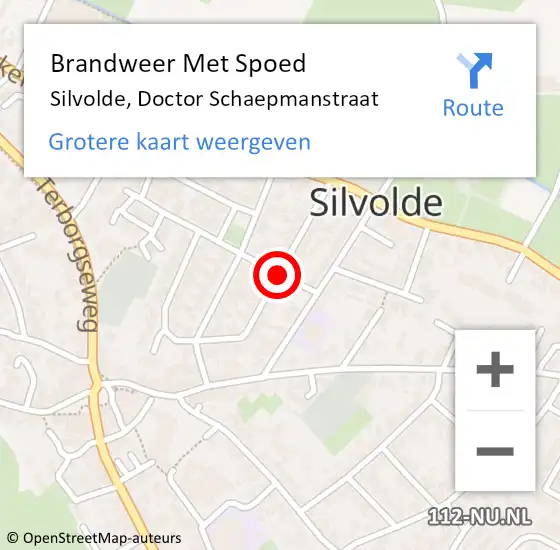 Locatie op kaart van de 112 melding: Brandweer Met Spoed Naar Silvolde, Doctor Schaepmanstraat op 27 mei 2018 20:26