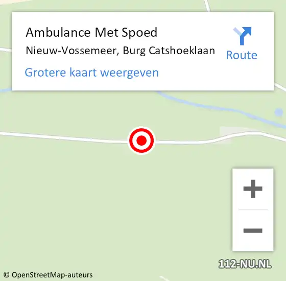 Locatie op kaart van de 112 melding: Ambulance Met Spoed Naar Nieuw-Vossemeer, Burg Catshoeklaan op 27 mei 2018 20:43