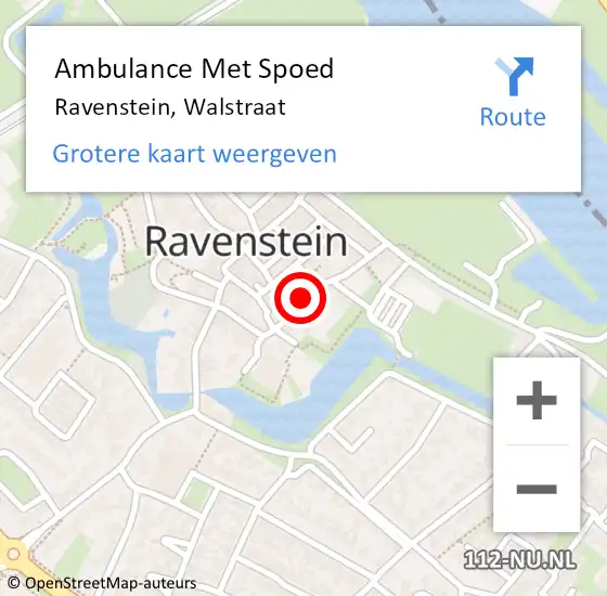 Locatie op kaart van de 112 melding: Ambulance Met Spoed Naar Ravenstein, Walstraat op 27 mei 2018 22:12