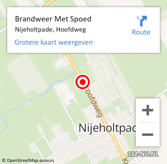 Locatie op kaart van de 112 melding: Brandweer Met Spoed Naar Nijeholtpade, Hoofdweg op 28 mei 2018 02:46