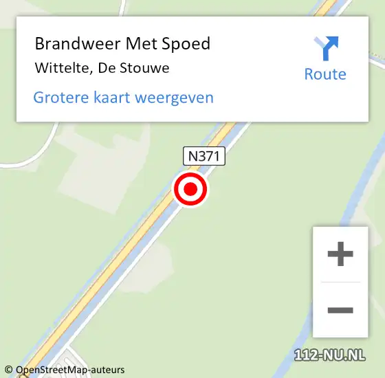 Locatie op kaart van de 112 melding: Brandweer Met Spoed Naar Wittelte, De Stouwe op 28 mei 2018 05:58