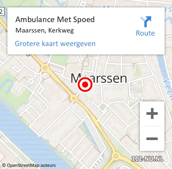 Locatie op kaart van de 112 melding: Ambulance Met Spoed Naar Maarssen, Kerkweg op 28 mei 2018 09:34