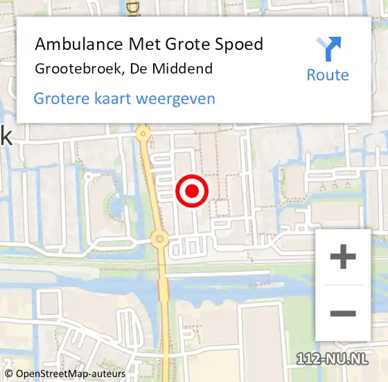 Locatie op kaart van de 112 melding: Ambulance Met Grote Spoed Naar Grootebroek, De Middend op 28 mei 2018 10:04