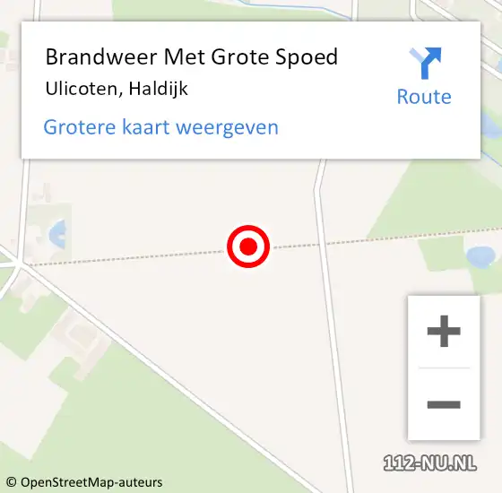 Locatie op kaart van de 112 melding: Brandweer Met Grote Spoed Naar Ulicoten, Haldijk op 28 mei 2018 10:30