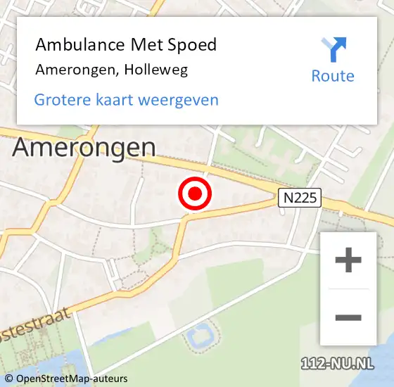 Locatie op kaart van de 112 melding: Ambulance Met Spoed Naar Amerongen, Holleweg op 28 mei 2018 10:40