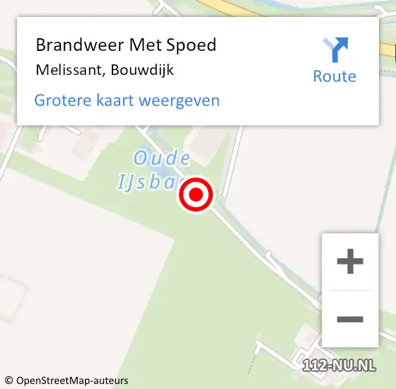 Locatie op kaart van de 112 melding: Brandweer Met Spoed Naar Melissant, Bouwdijk op 28 mei 2018 12:13