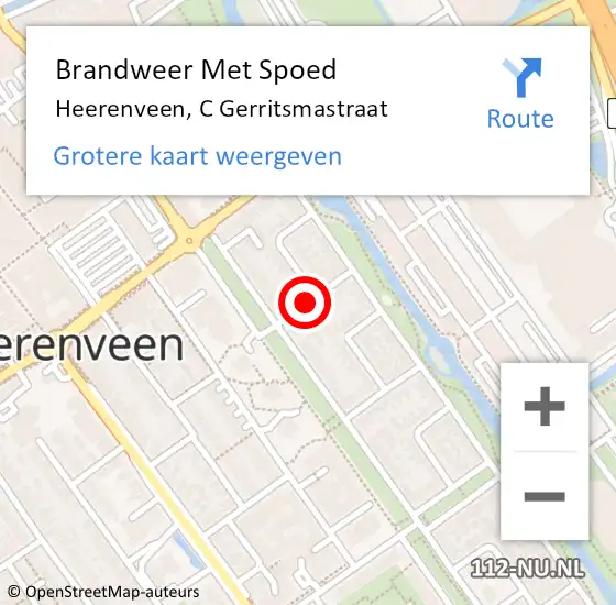 Locatie op kaart van de 112 melding: Brandweer Met Spoed Naar Heerenveen, C Gerritsmastraat op 28 mei 2018 12:29