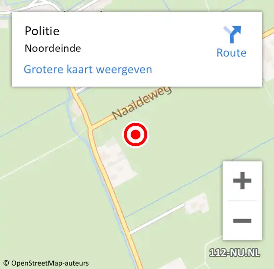 Locatie op kaart van de 112 melding: Politie Noordeinde op 28 mei 2018 14:01