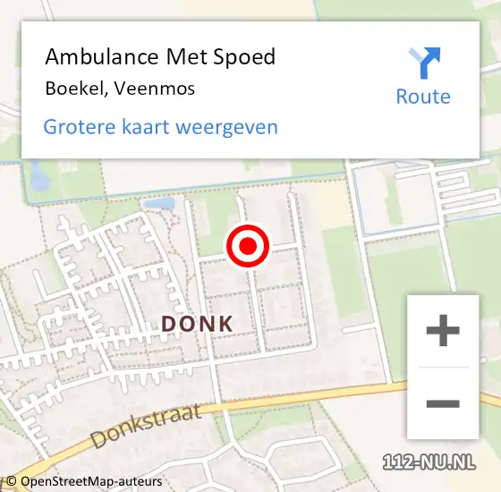 Locatie op kaart van de 112 melding: Ambulance Met Spoed Naar Boekel, Veenmos op 28 mei 2018 14:25