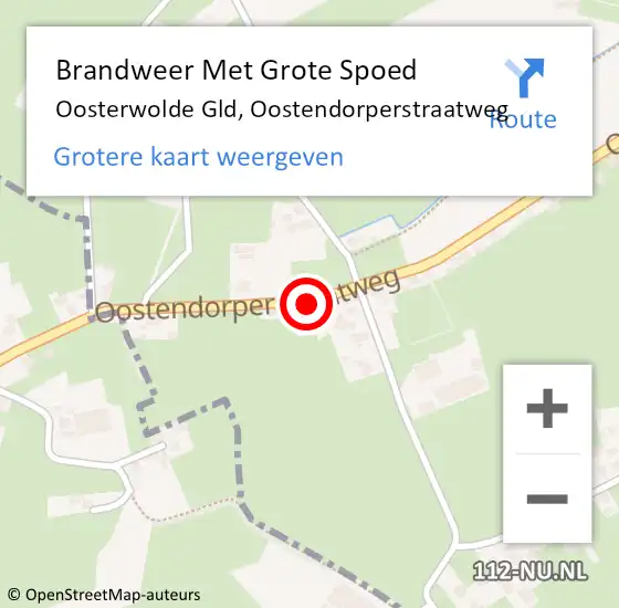 Locatie op kaart van de 112 melding: Brandweer Met Grote Spoed Naar Oosterwolde Gld, Oostendorperstraatweg op 28 mei 2018 16:44