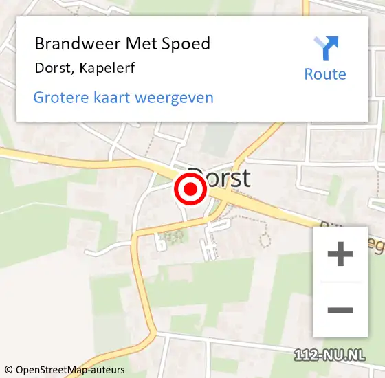 Locatie op kaart van de 112 melding: Brandweer Met Spoed Naar Dorst, Kapelerf op 28 mei 2018 17:19