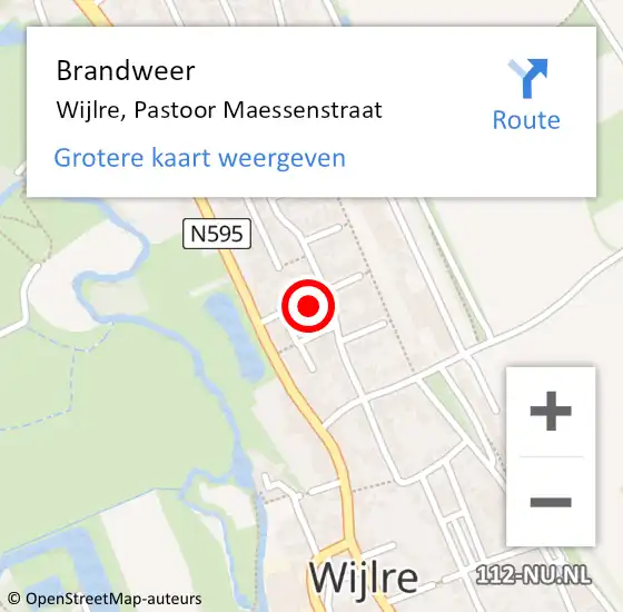 Locatie op kaart van de 112 melding: Brandweer Wijlre, Pastoor Maessenstraat op 26 februari 2014 00:14