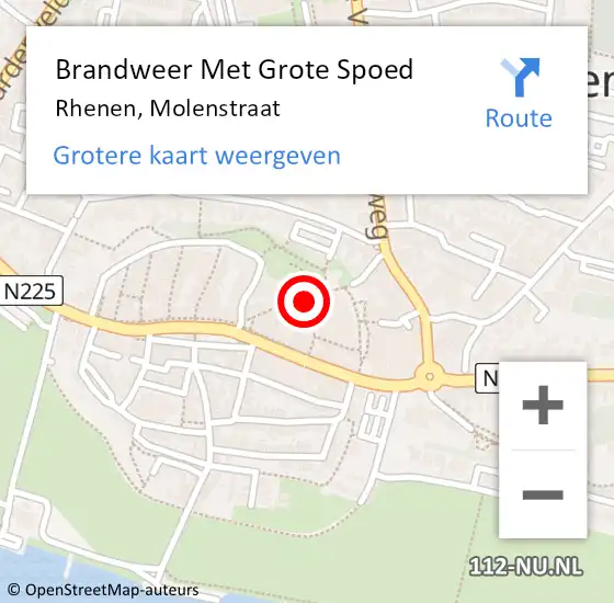 Locatie op kaart van de 112 melding: Brandweer Met Grote Spoed Naar Rhenen, Molenstraat op 28 mei 2018 19:14