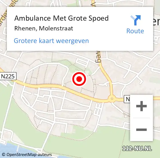 Locatie op kaart van de 112 melding: Ambulance Met Grote Spoed Naar Rhenen, Molenstraat op 28 mei 2018 19:23