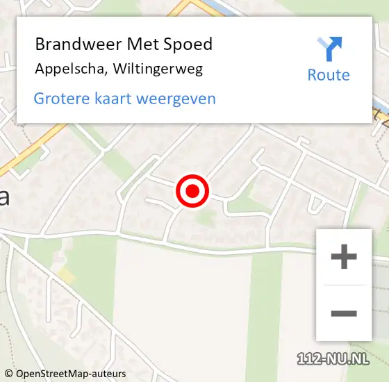 Locatie op kaart van de 112 melding: Brandweer Met Spoed Naar Appelscha, Wiltingerweg op 28 mei 2018 20:01