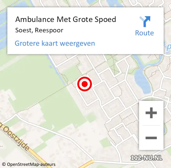 Locatie op kaart van de 112 melding: Ambulance Met Grote Spoed Naar Soest, Reespoor op 28 mei 2018 20:39