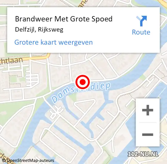 Locatie op kaart van de 112 melding: Brandweer Met Grote Spoed Naar Delfzijl, Rijksweg op 29 mei 2018 00:45