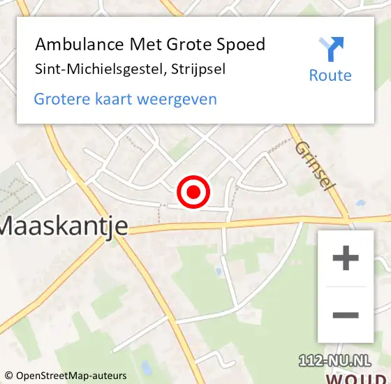 Locatie op kaart van de 112 melding: Ambulance Met Grote Spoed Naar Sint-Michielsgestel, Strijpsel op 29 mei 2018 00:52