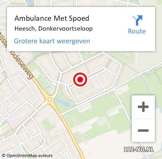 Locatie op kaart van de 112 melding: Ambulance Met Spoed Naar Heesch, Donkervoortseloop op 29 mei 2018 01:13